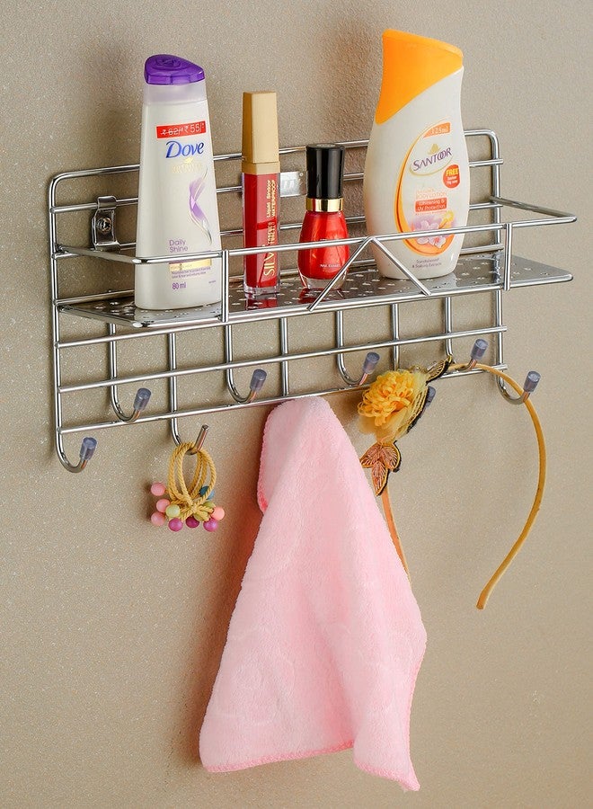 ديجنيتي حامل مفاتيح فولاذي ذو صفيحة فولاذية للزجاجات والمفاتيح (9 خطافات، فولاذ) حامل مفاتيح فولاذي (9 خطافات، فضي) - Image 1